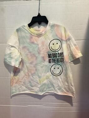 Girls Grayson Threads Kids Multicolor Tie-Dye Cropped T Shirt Size Medium (8)